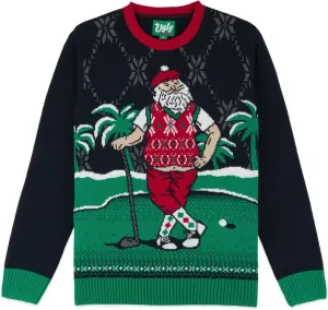 Mens Sports Golf Sports Ugly Christmas Sweater for Holiday Fun Design, Snug Fit Breathable Crewneck