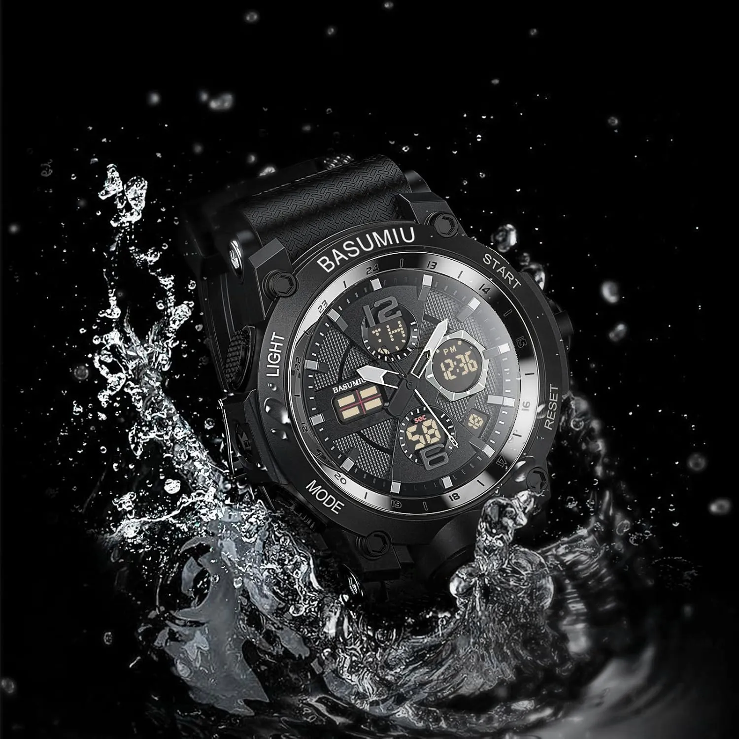 Mens Sports Wrist Watches Analog Digital Tactical Military Watch Waterproof Gold Watches for Men