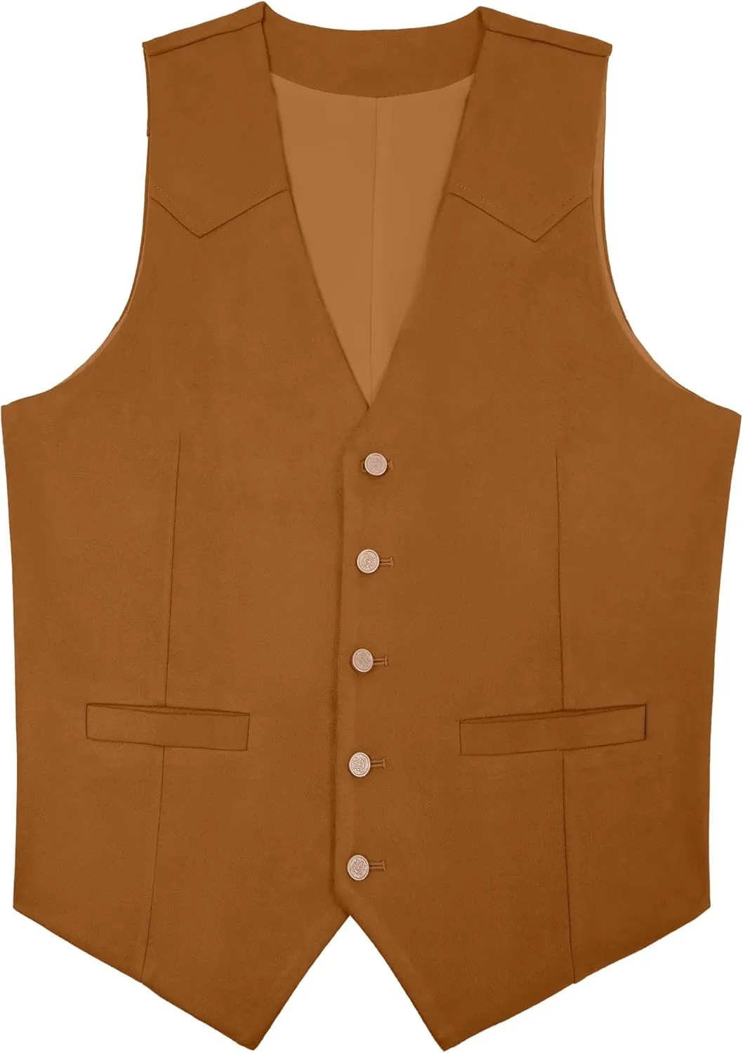 Men's Suede Leather Vest Casual Cowboy Western Vests Mens Waistcoat