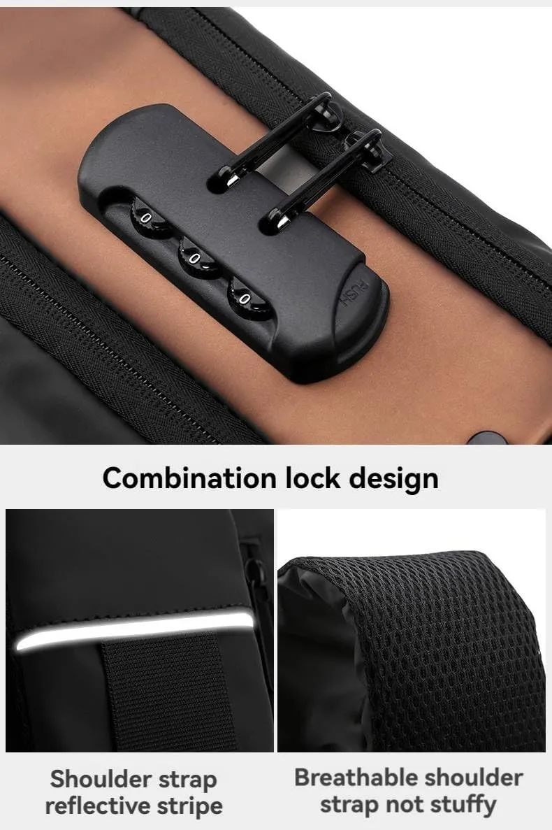 Men's USB Charging Backpack Lure Chest Bag Adjustable Strap Single Shoulder Waist Bag Waterproof Crossbody Bag (blue)