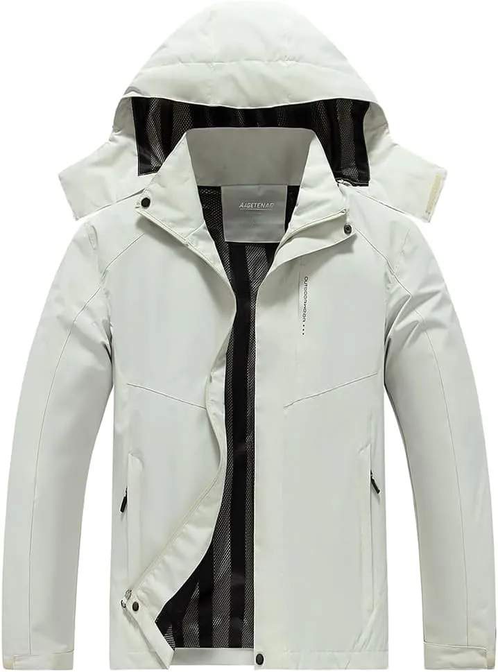 Men's Waterproof Rain Jacket Lightweight Mountain Sports Outdoor Trench Softshell Windproof Jacket for Hiking