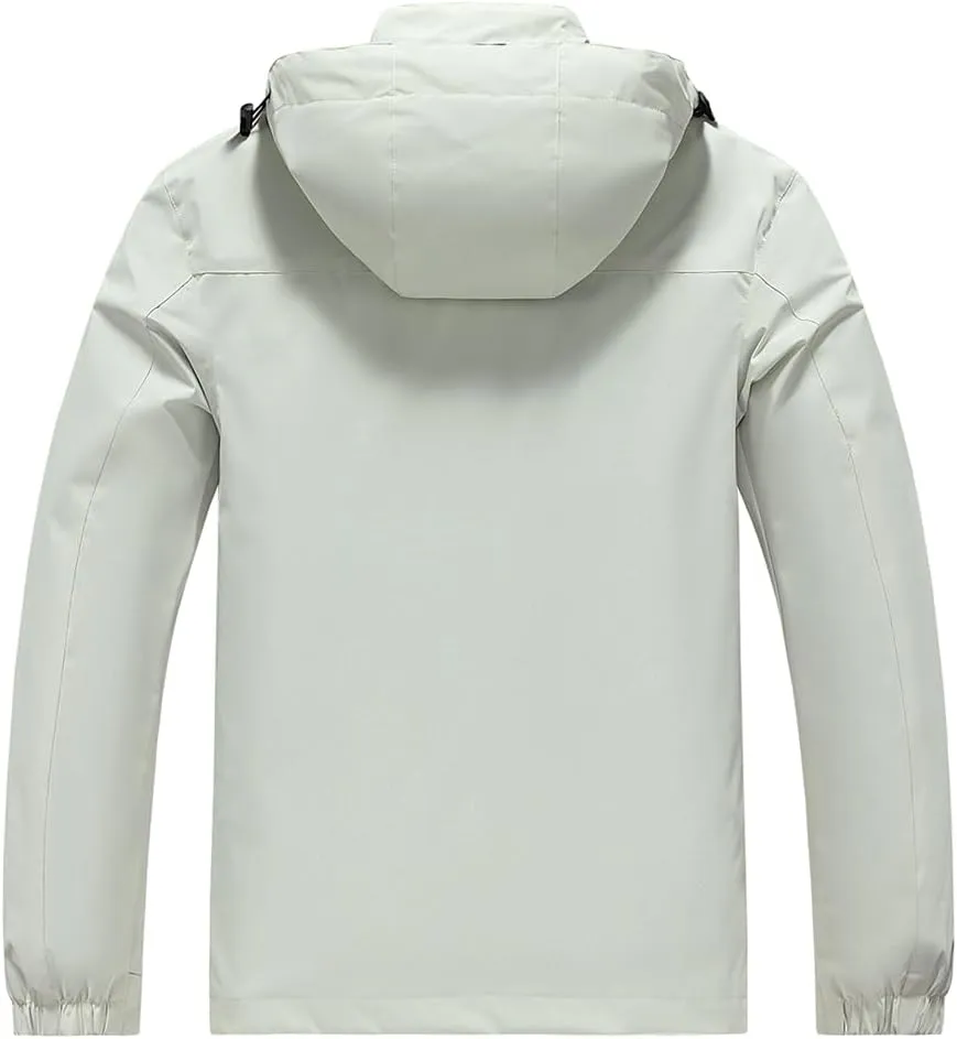 Men's Waterproof Rain Jacket Lightweight Mountain Sports Outdoor Trench Softshell Windproof Jacket for Hiking