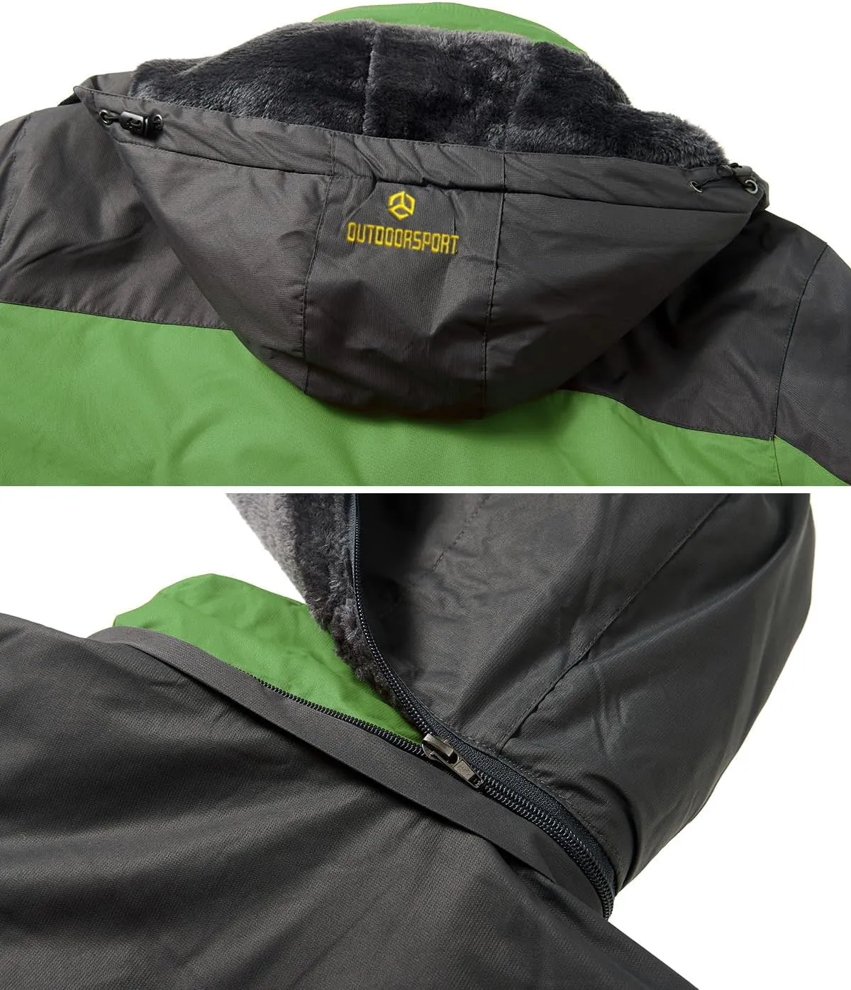 Men's Winter Ski Jacket Warm Fleece Waterproof Outdoor Mountain Hiking Windbreaker Hooded Snow Rain Coat