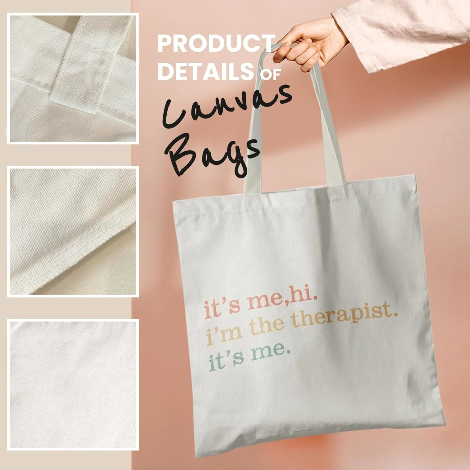 Mental Health Canvas Tote Bag - Aesthetic Canvas Shoulder Bag for Women