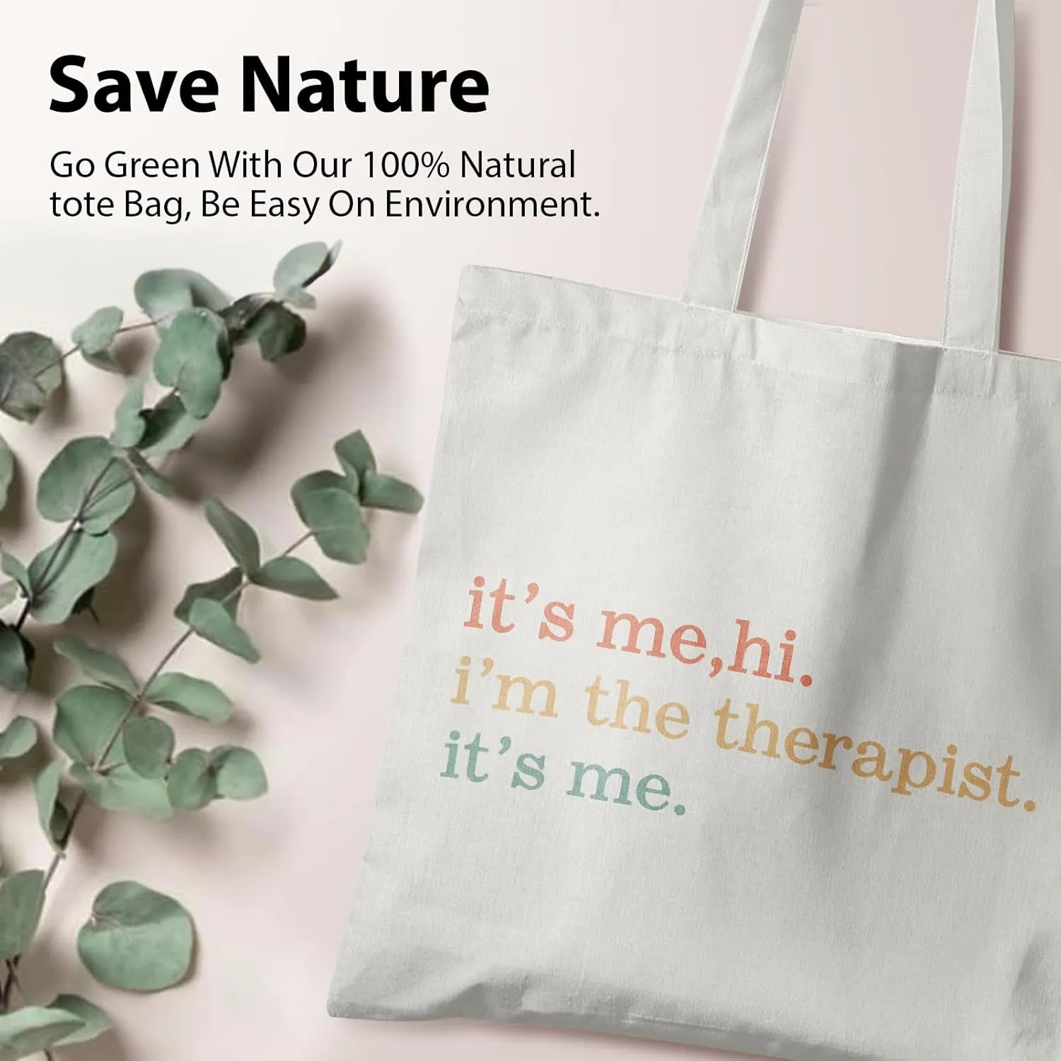 Mental Health Canvas Tote Bag - Aesthetic Canvas Shoulder Bag for Women