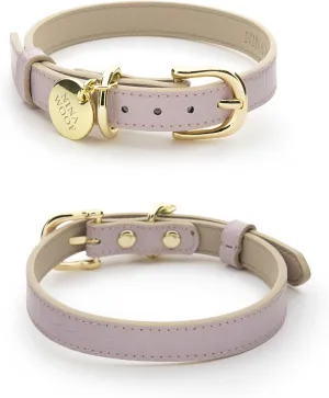 Milan Vegan Leather Dog Collar - Padded Luxury Dog Collar with Adjustable Buckle - Collar for Dogs, Dog Collar for Small Dogs to Dog Collar for Large Dogs - Color Lilac, Size Extra Small