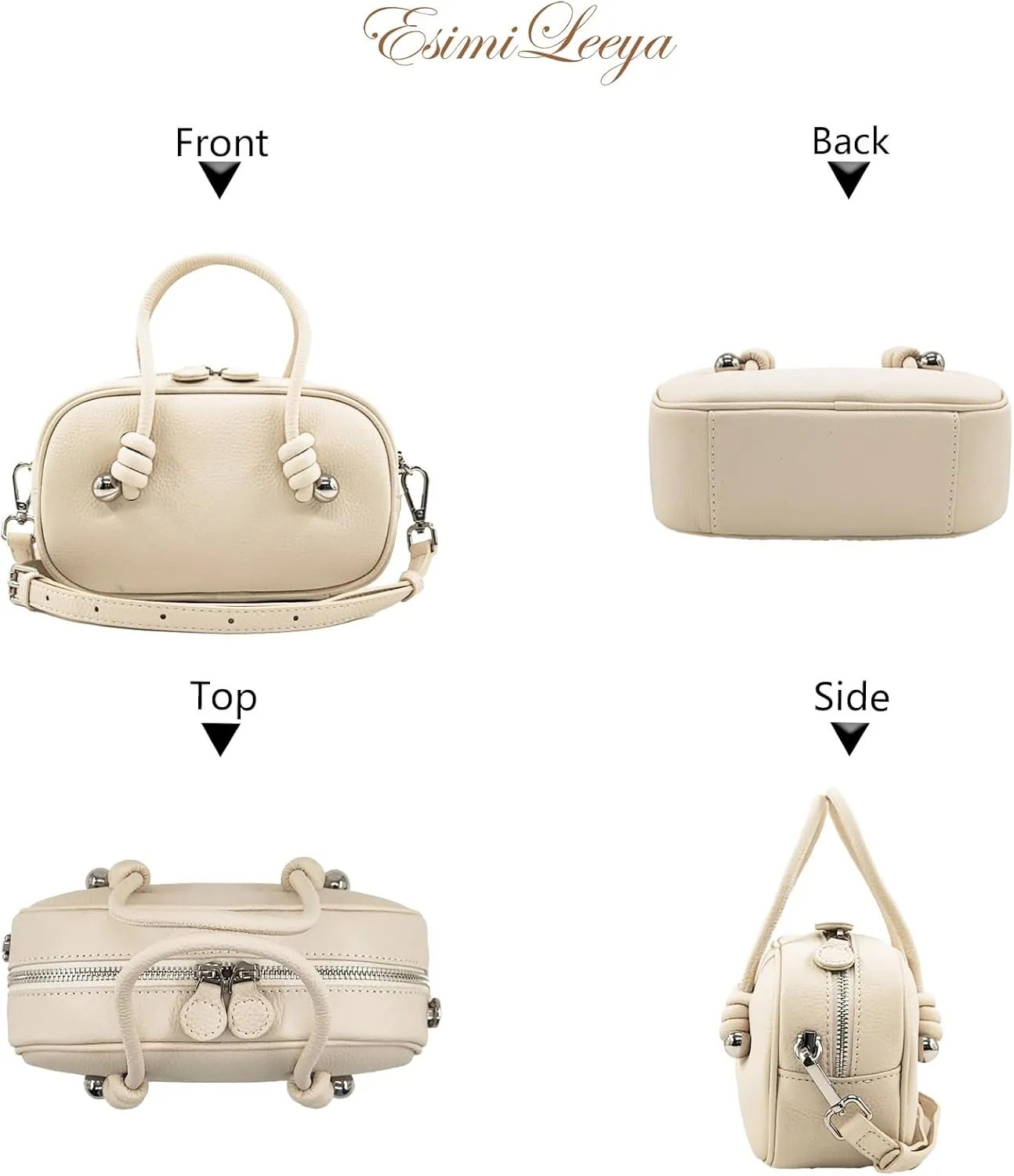 Mini Genuine Leather Purses for Women with Top Handle Pure Color Casual Shoulder Handbags