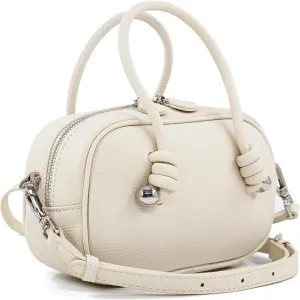 Mini Genuine Leather Purses for Women with Top Handle Pure Color Casual Shoulder Handbags