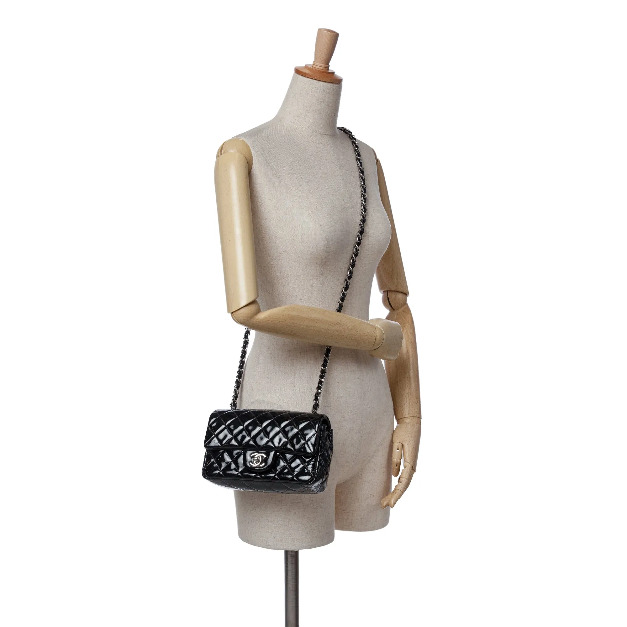 Mini Rectangular Classic Patent Single Flap
