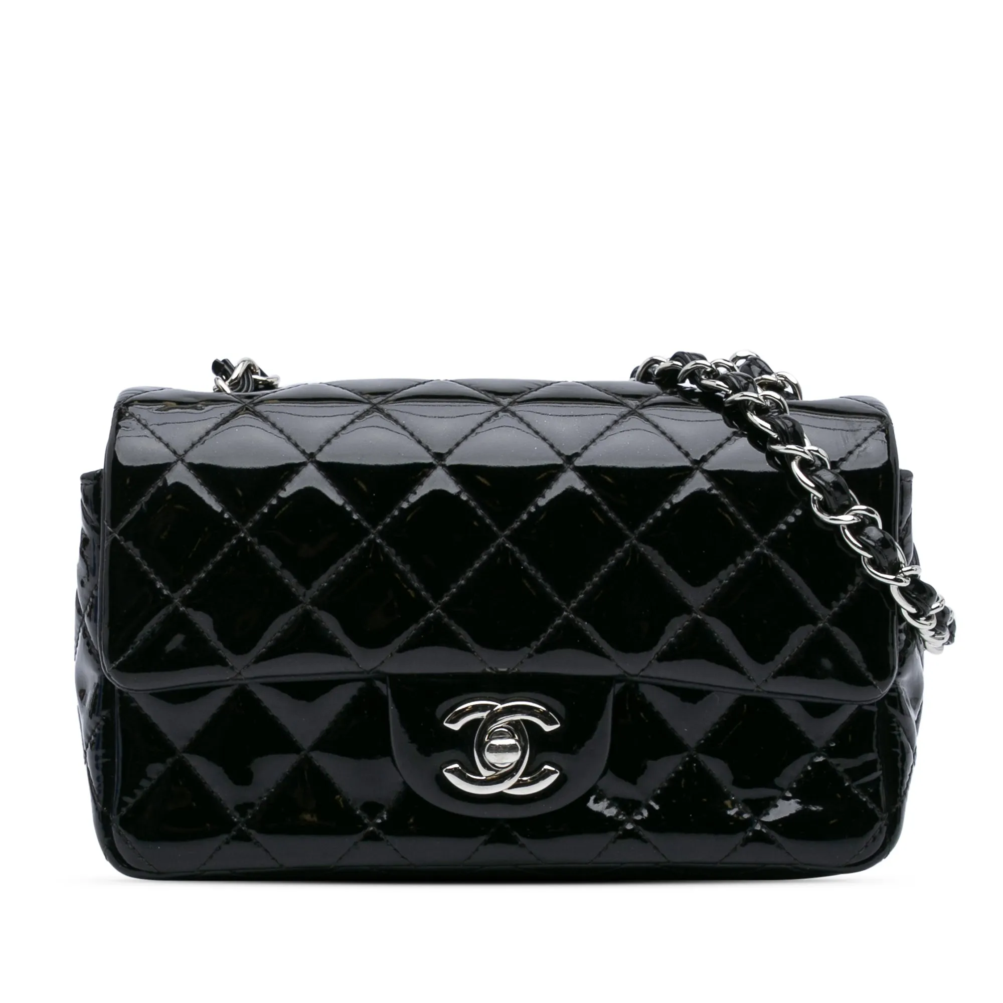 Mini Rectangular Classic Patent Single Flap