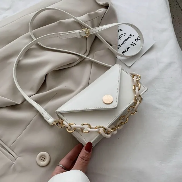 Mini Solid Color PU Leather Crossbody Bags For Women 2020   Simple Handbags and Purses Female Travel Chain Cross Body Bag