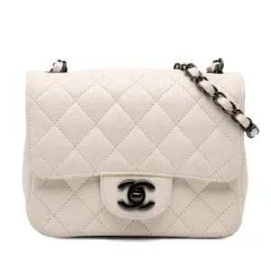 Mini Square Classic Crumpled Calfskin Single Flap