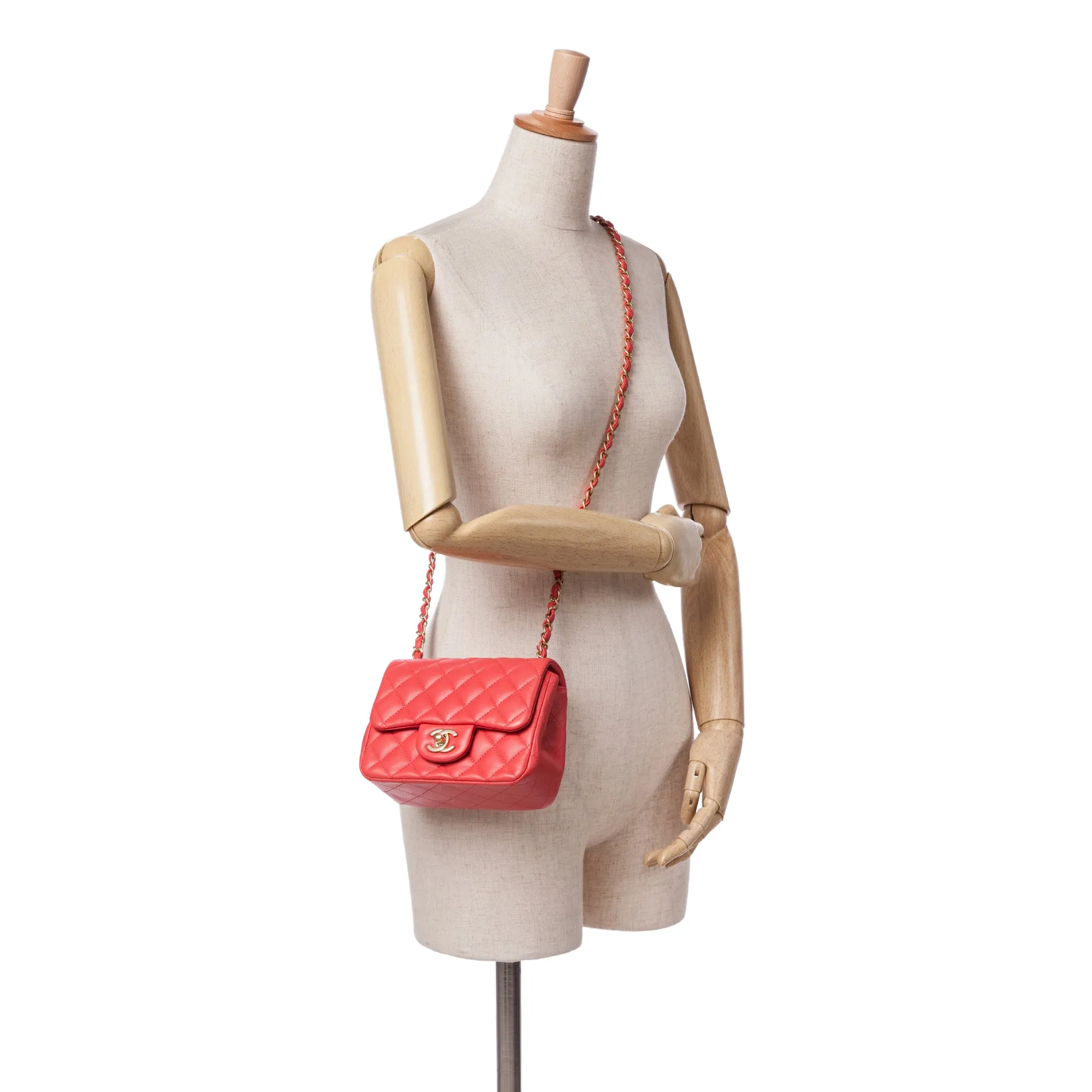 Mini Square Classic Lambskin Single Flap