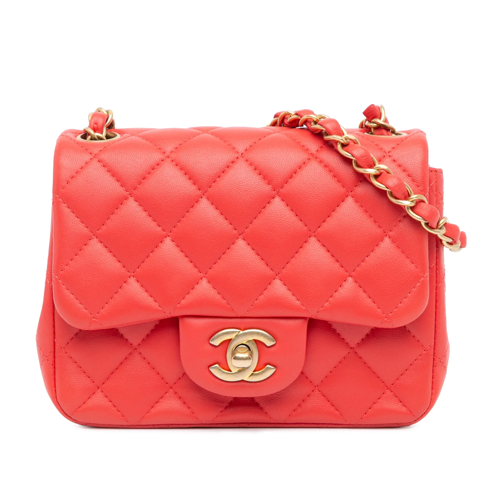 Mini Square Classic Lambskin Single Flap