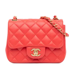 Mini Square Classic Lambskin Single Flap