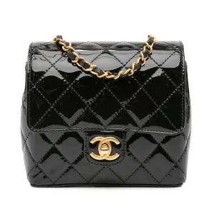Mini Square Classic Patent Single Flap
