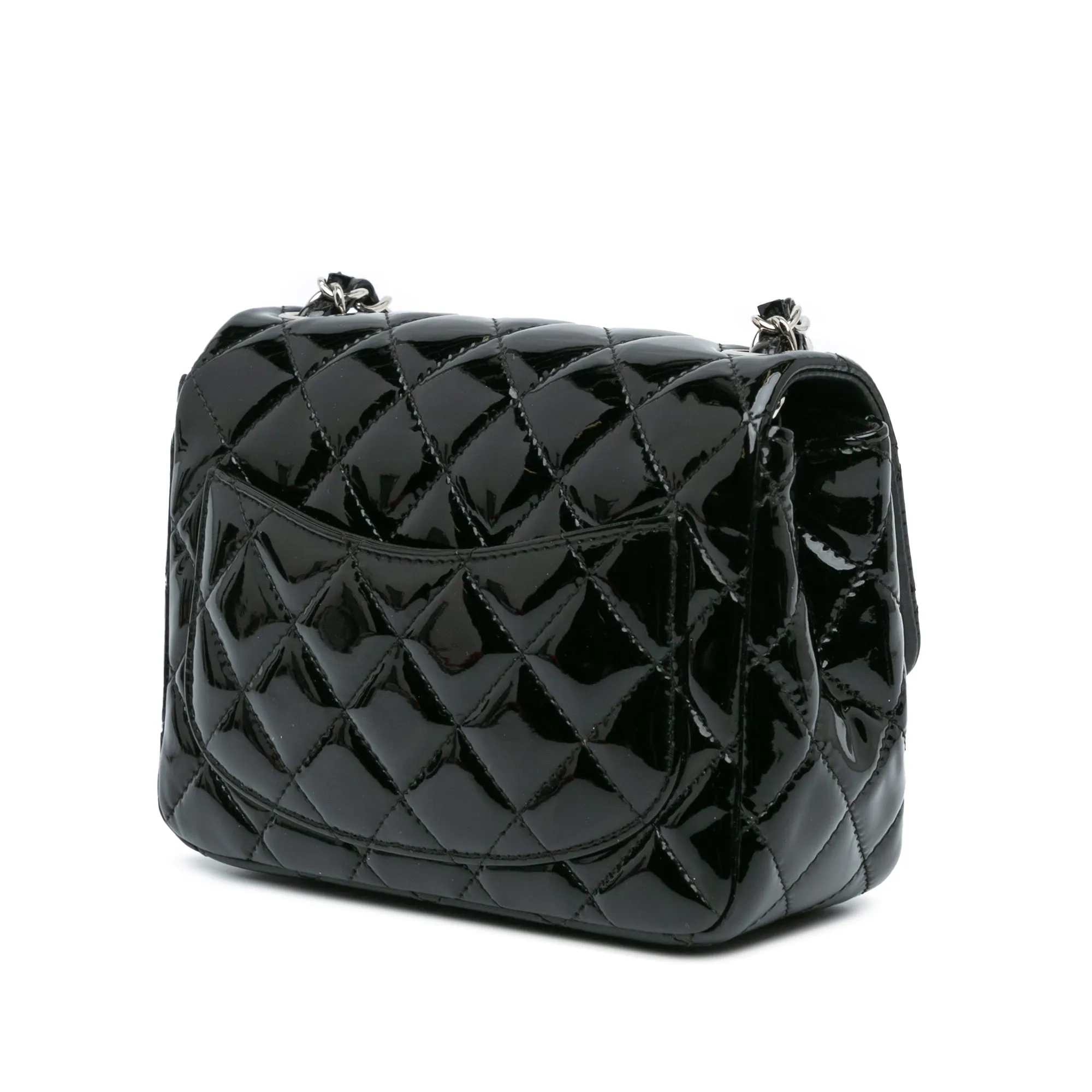 Mini Square Classic Patent Single Flap