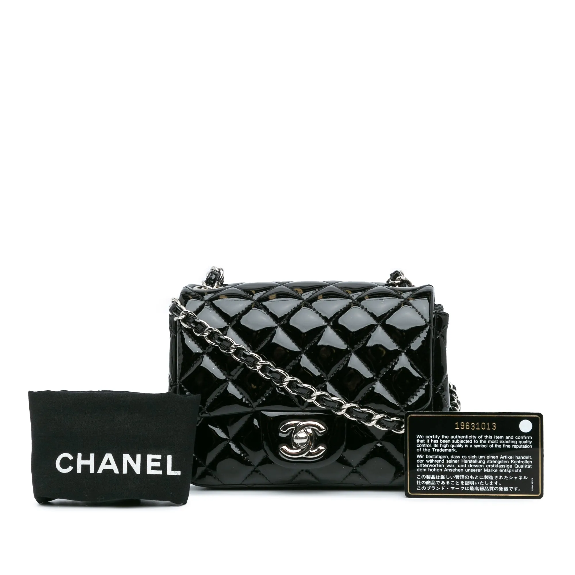 Mini Square Classic Patent Single Flap
