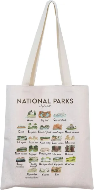 MNIGIU National Parks Tote Bag - US National Parks Camping Hiking Lover Gift