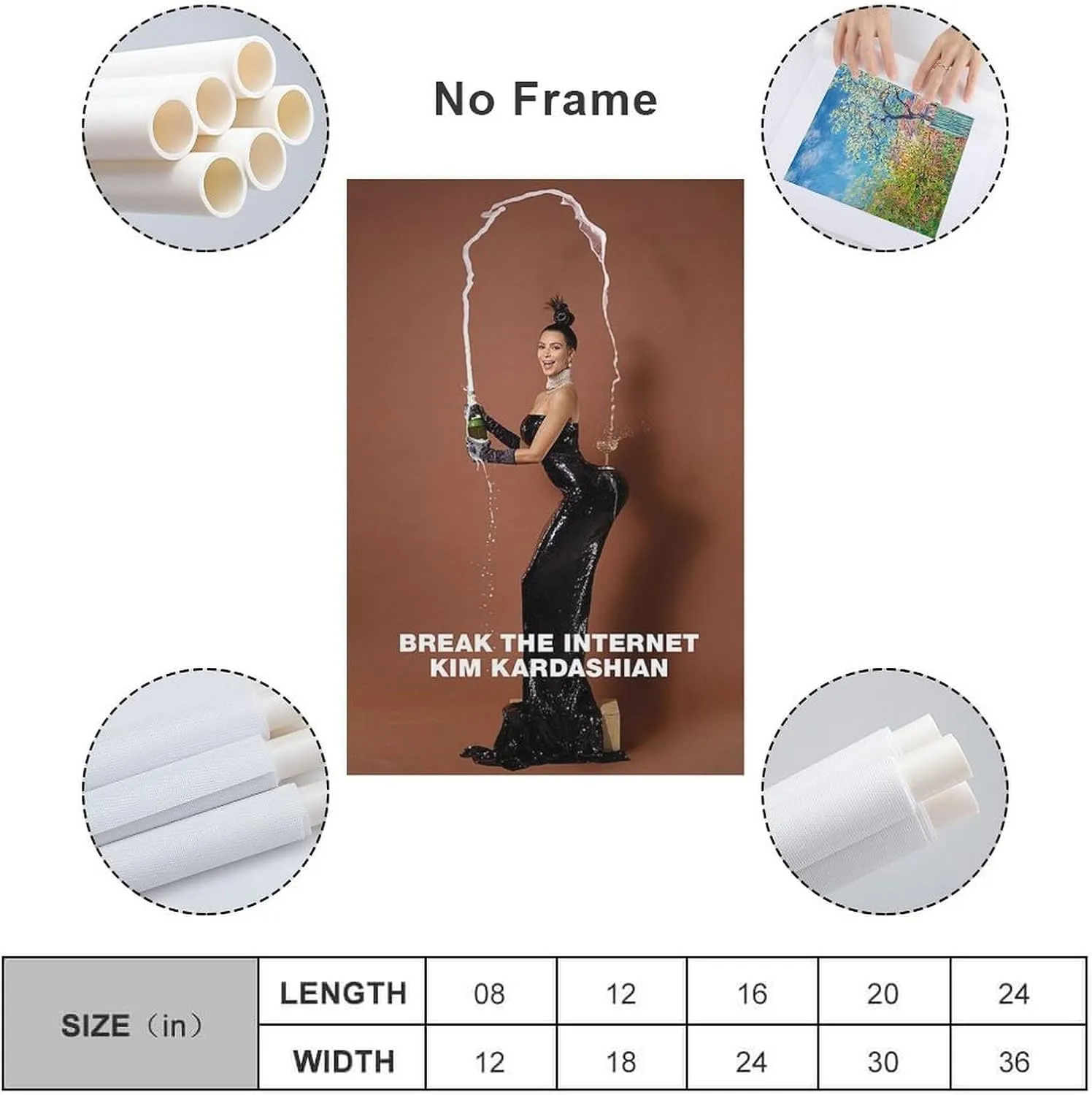 Model Kim Kardashian Sexy Poster (5) Room Aesthetic Poster Print Art Wall Painting Canvas Posters Modern Bedroom Decor 24x36inch(60x90cm)