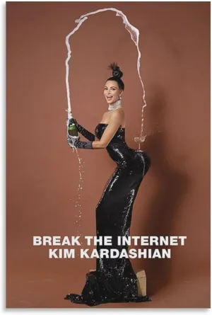 Model Kim Kardashian Sexy Poster (5) Room Aesthetic Poster Print Art Wall Painting Canvas Posters Modern Bedroom Decor 24x36inch(60x90cm)