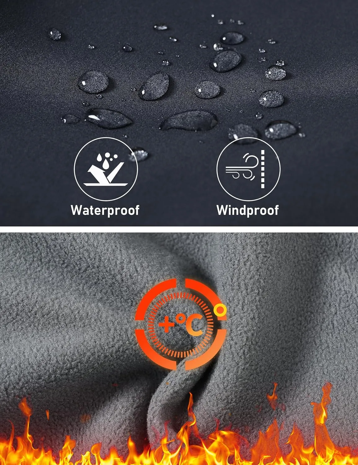 MoFiz Kids Fleece Lined Hiking Snow Ski Pants Boys Waterproof Winter Warm Outdoor Pants with Zippered Pocket