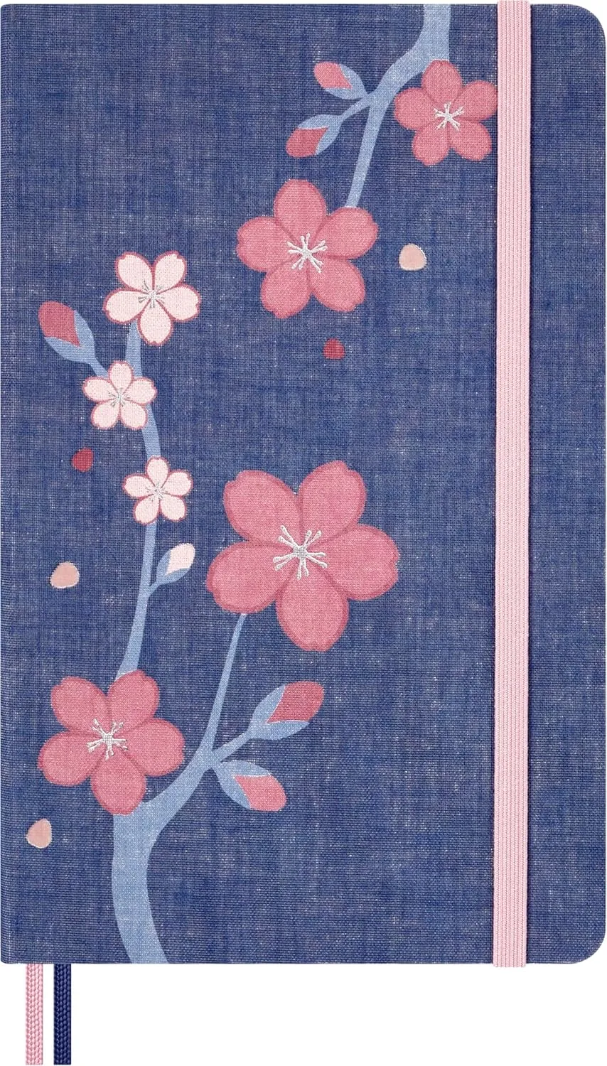 Moleskine Limited Edition Sakura Notebook, Hard Cover, Large (5" x 8.25"), Ruled, Cherry Blossoms, 176 pages
