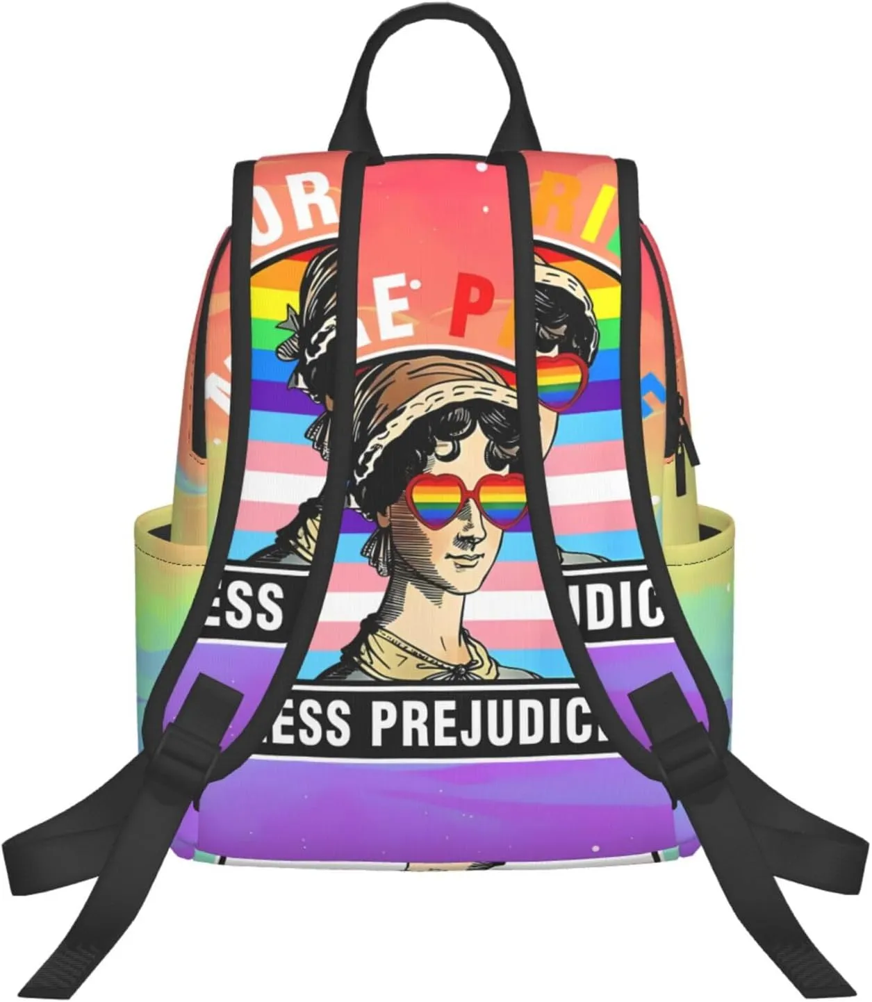 More Pride Less Prejudice LGBT Rainbow Gay Travel Laptop Backpack Casual Backpacks Double Shoulder Daypack Notebook Rucksack Work Bags Sports Bag for Hiking Camping Beach