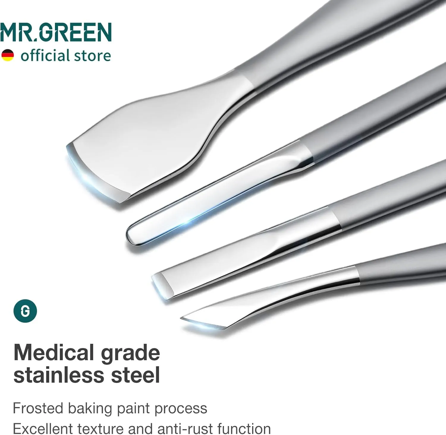 MR.GREEN Pedicure Knife Set Professional Ingrown Toenail Clippers Foot Care Tools Stainless Steel Nail Cuticle Nippers Remover Kits (8 Pcs Set)