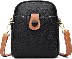 Mudono Small Crossbody Bag for Women Genuine Leather Cell Phone Purse Lightweight Shoulder Bag Vintage Daily Wallet Bag