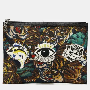 Multicolor Printed Nylon Flying Tiger Zip Pouch