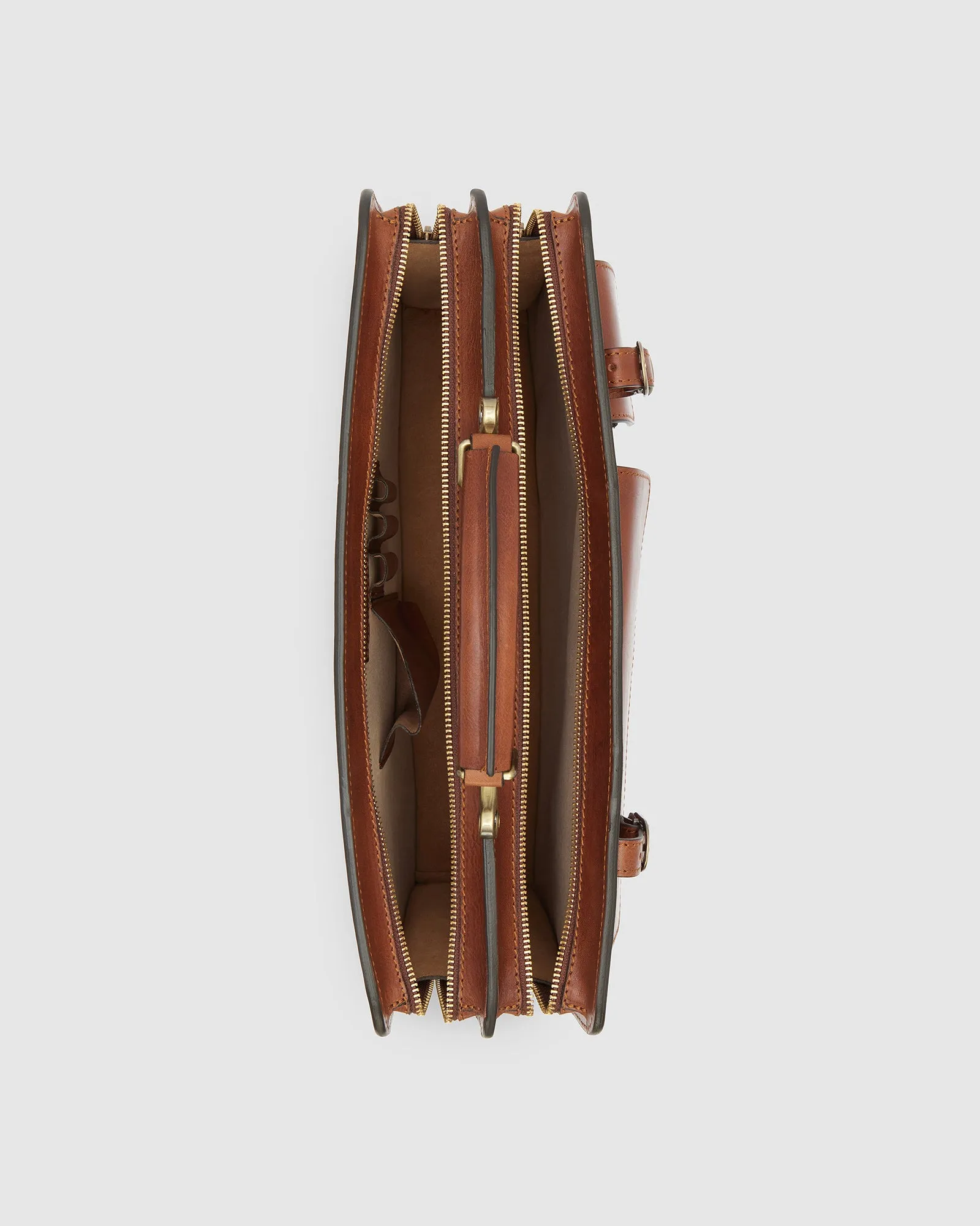 Munich Matt Brown - Leather Briefcase double compartments