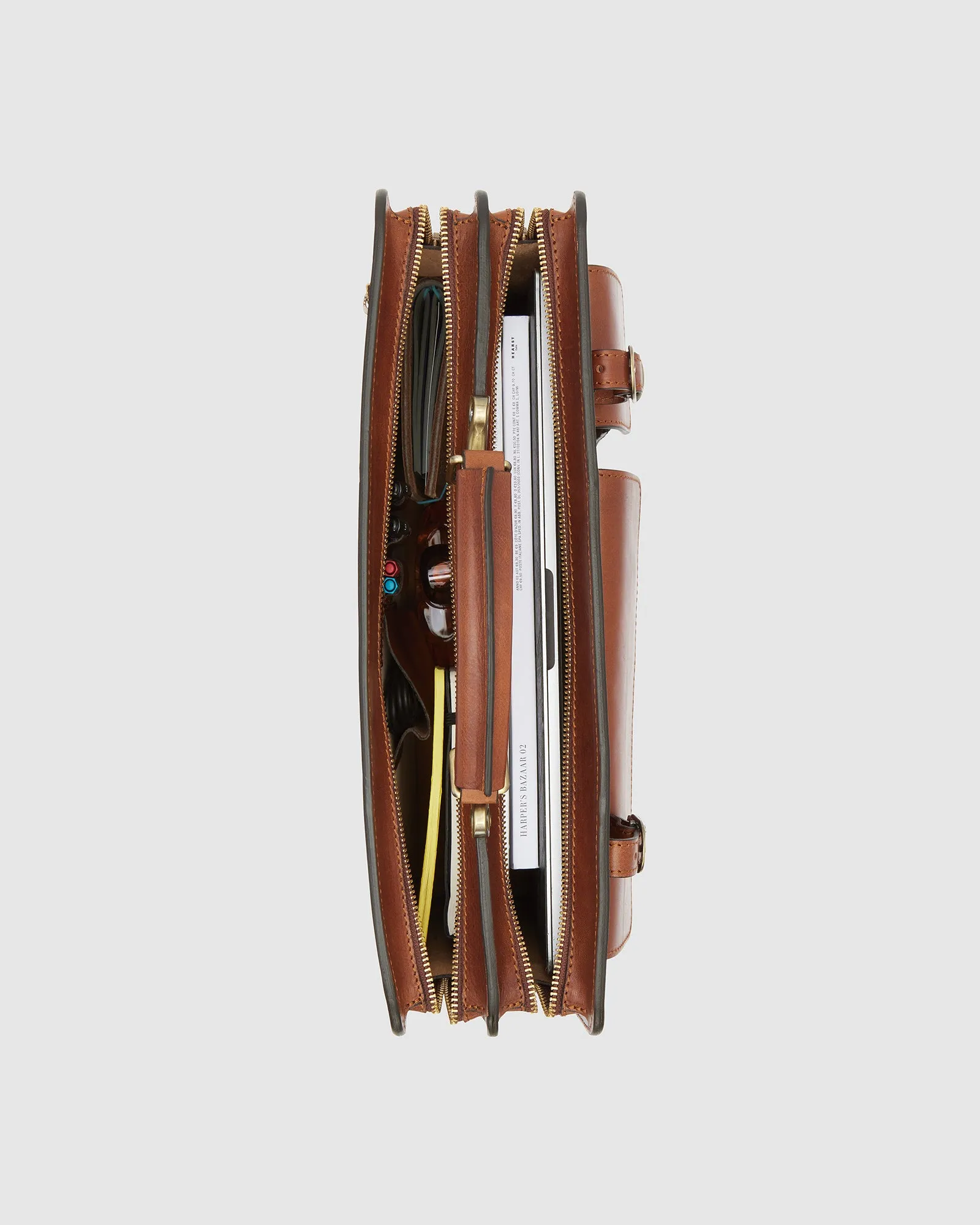 Munich Matt Brown - Leather Briefcase double compartments