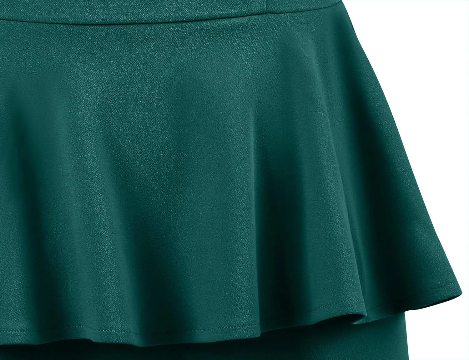 MUXXN Women's 50s Vintage Bodycon 3/4 Sleeve Midi Peplum Business Formal Work Pencil Dresses