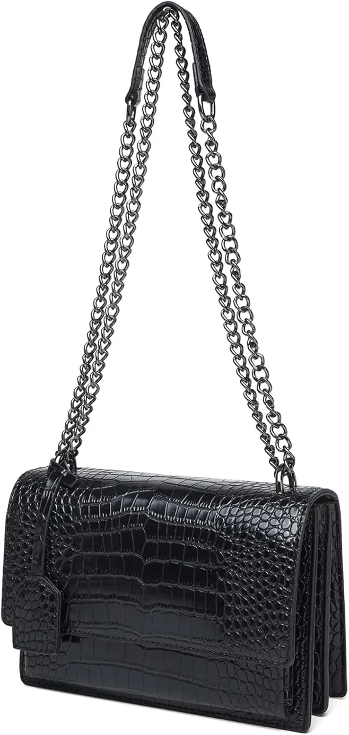 MYHOZEE Crossbody Bags for Women Snake Print Leather Cross Body Chian Purse Trendy Ladies Clutch Satchel