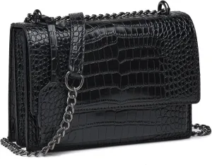 MYHOZEE Crossbody Bags for Women Snake Print Leather Cross Body Chian Purse Trendy Ladies Clutch Satchel