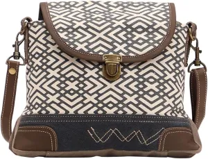 Myra Bag Cranky Upcycled Canvas & Leather Shoulder Bag S-1460