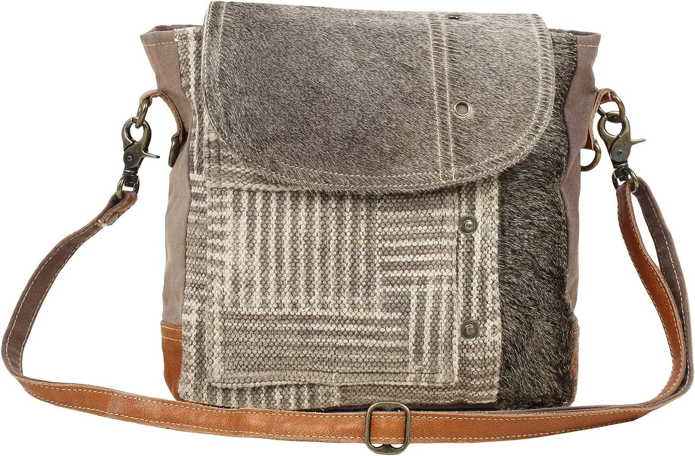 Myra Bag Edge Flap Shoulder Bag Charcoal