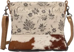 Myra Bag Posy Upcycled Canvas & Cowhide Shoulder Bag S-1461