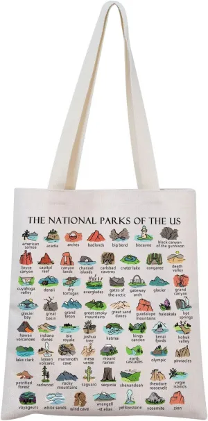 National Parks Camper Tote Bag Gift for Hiking Lovers