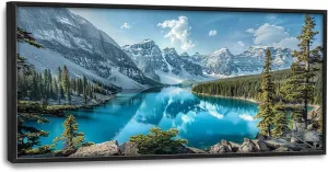 Nature Large Wall Art Colorado Mountain Lake Pictures Wall Decor Landscape Canvas Prints Artwork Paintings Home Office Decorations Above Bed Framed Artwork for Living Room Dinning Room 60"x30"