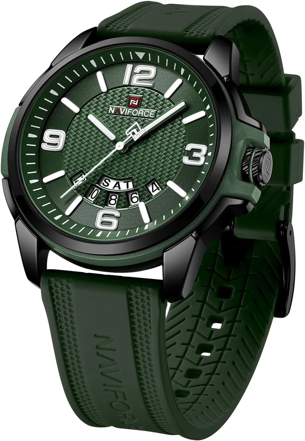 NAVIFORCE Waterproof Watch for Men Women, Analog Auto Date Military Sports Unisex Wristwatch,Silicone Strap