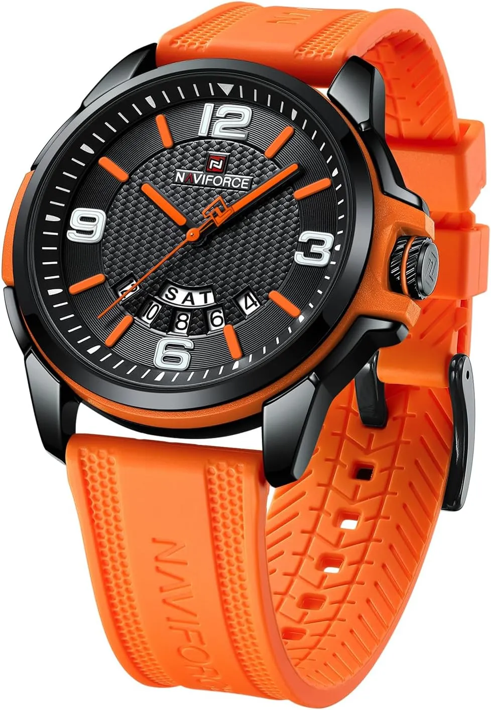 NAVIFORCE Waterproof Watch for Men Women, Analog Auto Date Military Sports Unisex Wristwatch,Silicone Strap