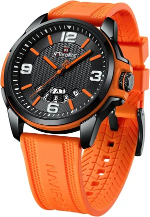 NAVIFORCE Waterproof Watch for Men Women, Analog Auto Date Military Sports Unisex Wristwatch,Silicone Strap