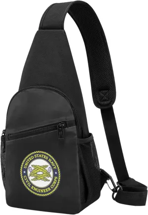 Navy Civil Engineer Corps Unisex Chest Bag Lightweight Crossbody Shoulder Bag Travel Pocket