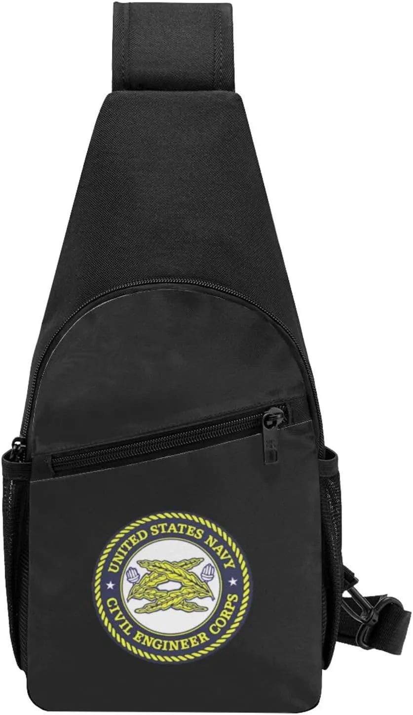 Navy Civil Engineer Corps Unisex Chest Bag Lightweight Crossbody Shoulder Bag Travel Pocket