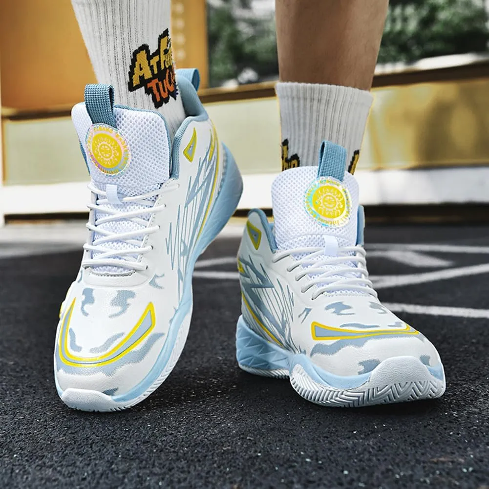 NCNDB Unisex Fashion Basketball Shoes High Top Anti Slip Sneakers Breathable Running Sports Shoes