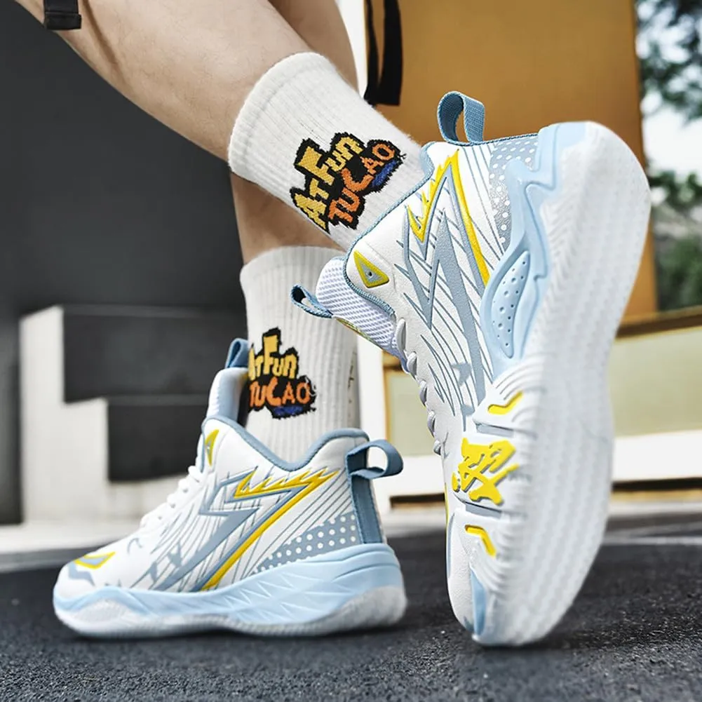 NCNDB Unisex Fashion Basketball Shoes High Top Anti Slip Sneakers Breathable Running Sports Shoes