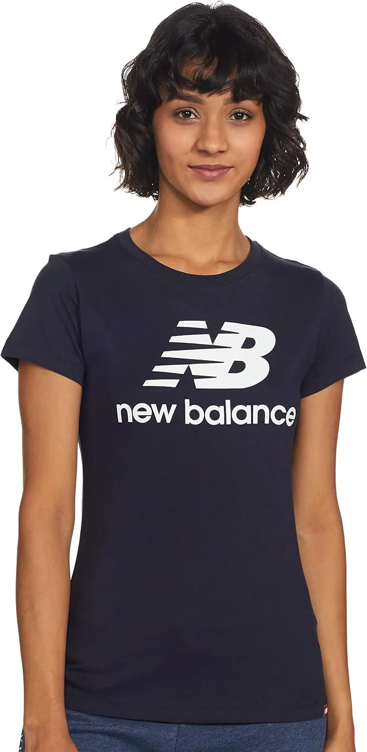 New Balance Women's Nb Essentials Stacked Logo Short Sleeve 19