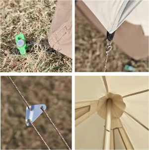 NIEH Outdoor Cotton Canvas Tent, Luxury Yurt Tents, Waterproof Large Tents with Sturdy Center & Door Pole and Space for 5~6 Person All 4 Season Camping Yurt Style Tent